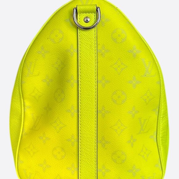 Louis Vuitton Yellow Taigarama Monogram Keepall 50 - Picture 4 of 7